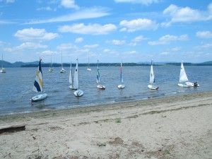 Shattemuc Beach with sailboats